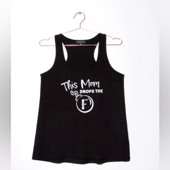 New With Tag Size Medium Warehouse One Women's Black F Bomb Racerback Tank - Picture 4 of 9